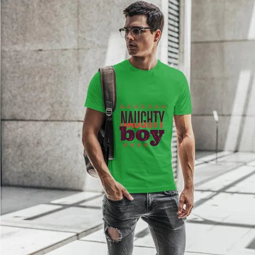 Vista 3 de Christmas Gift for Naughty Boys Lettering in Red and Purple Kids Men Women White Gray T shirt