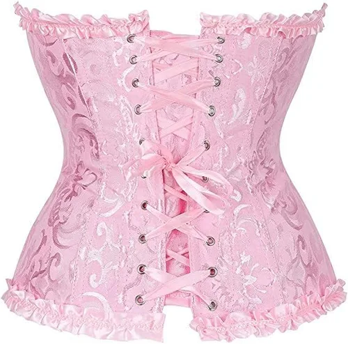 Vista 3 de DKCHENH Corsé moldeador para mujer con control de abdomen, corsé renacentista para mujer, corsé de encaje.