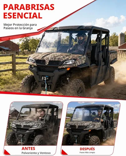 Vista 7 de StarknightMT Parabrisas UFORCE 1000 resistente a los arañazos – Parabrisas UFORCE compatible con CFMOTO UFORCE 1000/1000 XL 2019-2025, resistente