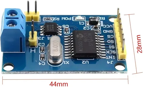 Vista 2 de WWZMDiB Módulo de bus MCP2515 TJA1050 CAN Interfaz SPI compatible con Arduino Raspberry Pi ESP32 STM (controlador de bus CAN+receptor)