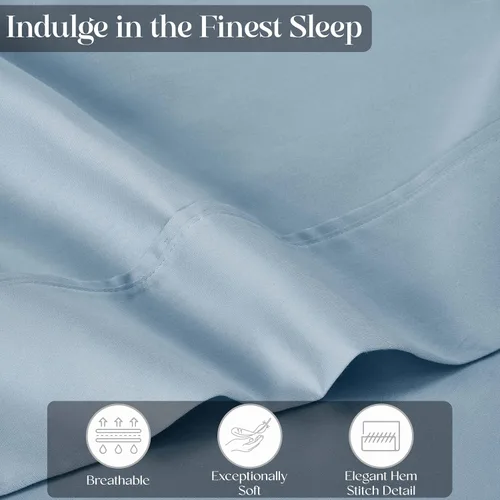 Vista 3 de Superior Juego de sábanas de algodón de 1400 a 1500 hilos, ropa de cama pesada para uso diario, decoración moderna, incluye 1 sábana bajera elástica