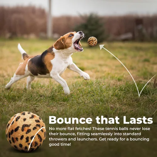 Vista 3 de Unique Sports Dog Fetch Squeaker Balls Animal Prints 4 Pack