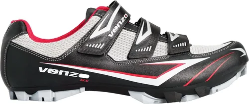 Vista 3 de Venzo Bicicleta de montaña para hombre, compatible con zapatos Shimano SPD + pedales y tacos, ideal para ciclismo interior, todoterreno, paquete MTB