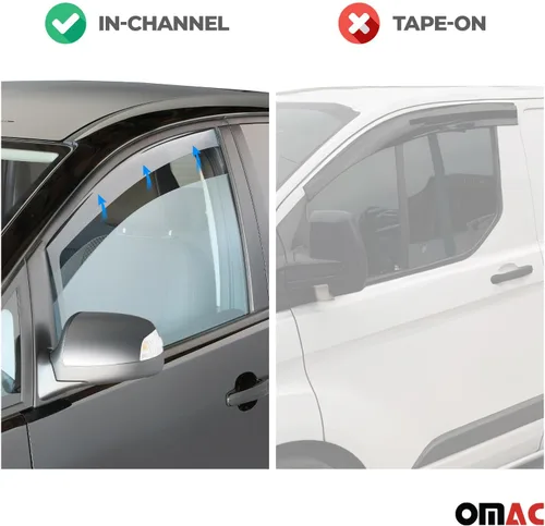 Vista 3 de OMAC Deflector de protección contra la lluvia de la visera de la ventana para Ford Fiesta 2011-2019 humo negro 2 piezas