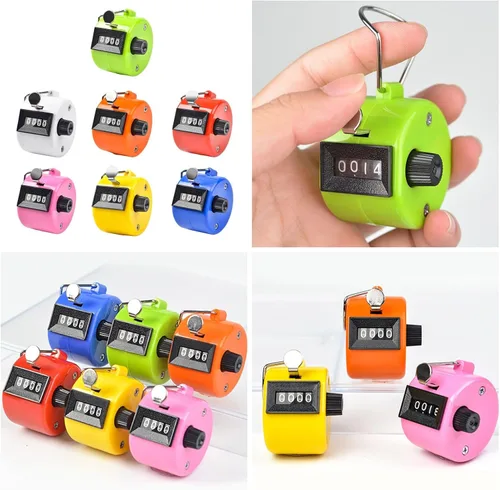 Vista 2 de Counter Handheld Counter Hand Mechanical Counters Clickers 4 Digit Number Count Clickers Counters for Coaching