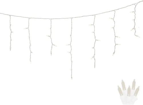 Vista 2 de Vickerman Carámbano de 70 luces LED blanco cálido con cable blanco cálido M5 Twinkle con 9 pies de longitud