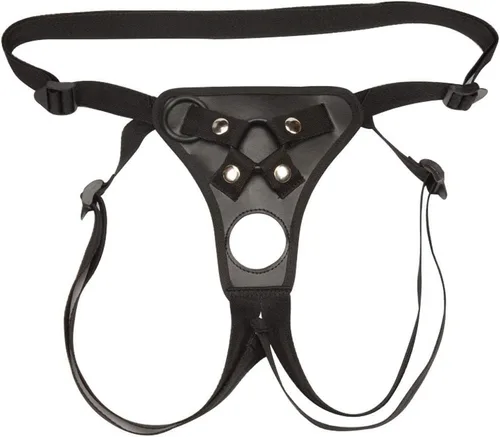 Vista 6 de Correa ajustable en el arnés de consolador, ferch arnés de doble agujero de cuero suave anillo cinturón para hombre (negro)