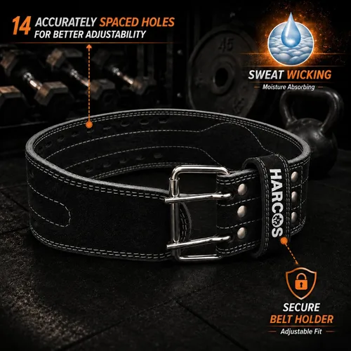 Vista 4 de Cinturón de cuero genuino irrompible, no desgarrable de 0.315 in, cinturón de gimnasio pesado para hombres y mujeres, cinturón de entrenamiento
