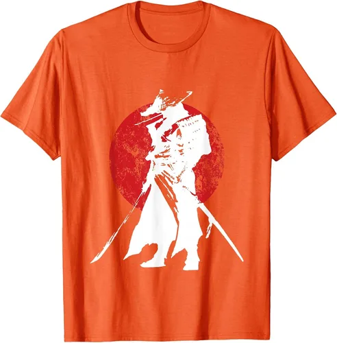 Vista 11 de Vintage Japanese Samurai Retro Bushido Warrior Japan Sword T-Shirt Asphalt Grey