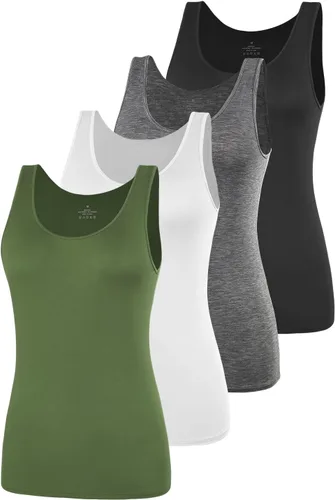 Vista 13 de AMVELOP - Camiseta básica sin mangas para mujer, ropa interior, camiseta sin mangas en paquete de 2-4