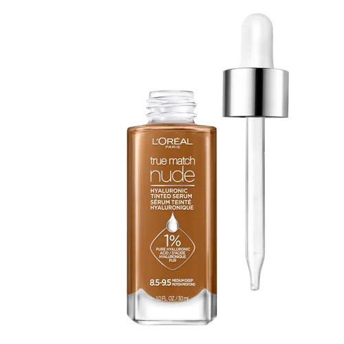 Vista 12 de L'Oreal Paris True Match Nude Hyaluronic Tinted Serum Foundation con 1% de ácido hialurónico, Cool Deep 7.5-8.5, 1 onza líquida