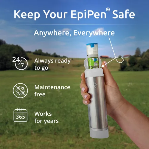 Vista 3 de VIVI Epi - Funda de transporte portátil para EpiPens - Funda de viaje para bolígrafos de epinefrina Mylan/Viatris - Aislada para frío y calor