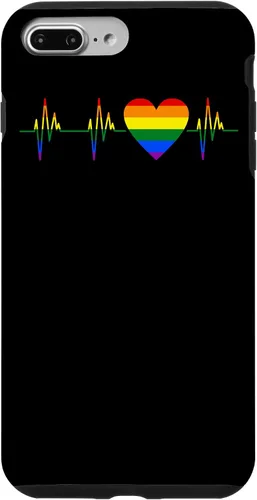 Vista 9 de iPhone 15 Pride Heartbeat Fun LGBTQ Gay Lesbian Orgulloso Soporte Gráfico Funda