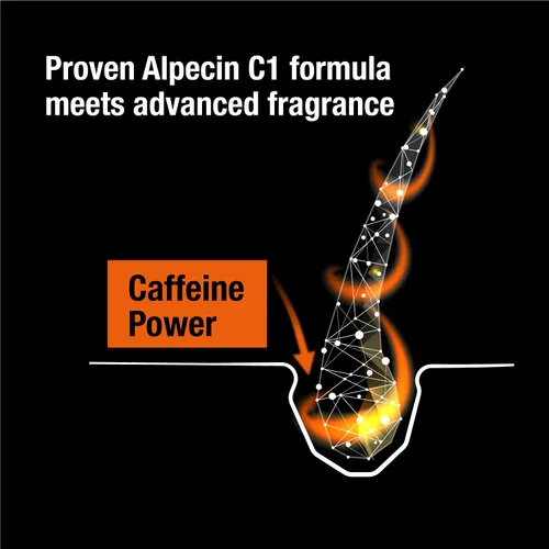 Vista 3 de Alpecin Champú C1 Cafeína Edición Negra, 2 x 8.5 fl oz – Para el crecimiento natural del cabello
