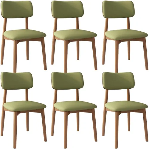 Vista 49 de YVYKFZD Solid Wood Dining Chairs, Kitchen Chairs Set with Curved Backrest, Leather Upholstered Dining Room Chair, Armless Living Room Chair, for