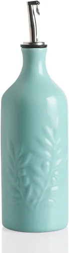 Vista 33 de Sweejar Botella dispensadora de aceite de oliva de cerámica de 20 onzas de alivio opaco que protege para reducir la oxidación, adecuada para Beige