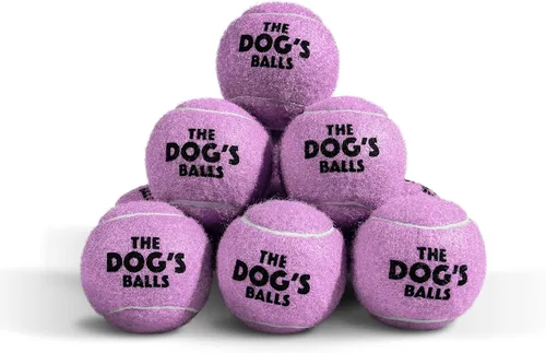 Vista 21 de The Little Dog's Balls - Pelotas de tenis para perros pequeños y cachorros, color azul, paquete de 6, pelotas de fieltro no abrasivas, núcleo