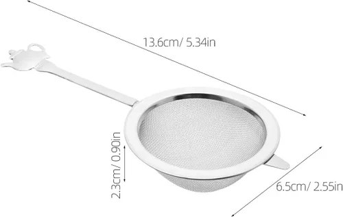 Vista 2 de Generic 3pcs Stainless Steel Metal Hand Small Mini Sieve Strainer Tea Coffee Juice Strainer With Handles Reusable Loose Leaf Infuser For Tea House