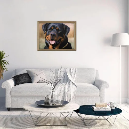 Vista 7 de Rottweiler - Rompecabezas de 500 piezas para perros, rompecabezas personalizados para adultos, rompecabezas de madera, regalo para el hogar, arte