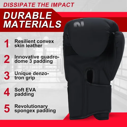 Vista 3 de Guantes de boxeo para hombres y mujeres, guantes de entrenamiento de boxeo, guantes de boxeo MMA, Kickboxing, guantes de entrenamiento para boxeo