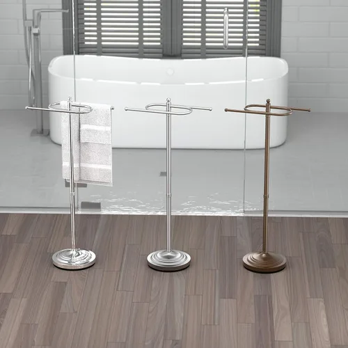 Vista 5 de Gatco Estilo S, soporte para toallas para piso, 1506 Níquel Satinado
