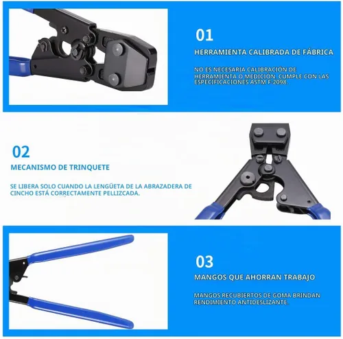 Vista 6 de PEX - Herramienta de prensado para sujetar abrazaderas inoxidables, tamaños de 3/8 pulgadas a 1 pulgada