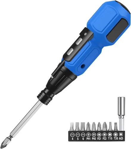 Vista 10 de LOFICOPER Kit de destornillador eléctrico inalámbrico, destornillador eléctrico recargable, mini destornillador eléctrico con 10 puntas, soporte