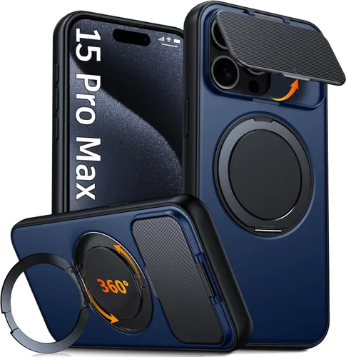 Vista 33 de Oterkin Funda para Google Pixel 10a con soporte magnético de giro de 360° [compatible con MagSafe] [antideslizante] [15 pies] a prueba de golpes