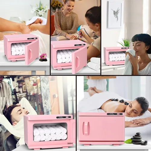 Vista 7 de Calentador de toallas calientes de 8 litros, calentador de toallas faciales y de spa, recalentamiento automático, perfecto para esteticistas