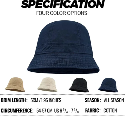 Vista 12 de Clakllie Sombreros de pescador para mujeres y hombres, sombrero de sol de algodón lavado, gorra de pesca, senderismo, plegable, para verano, al aire