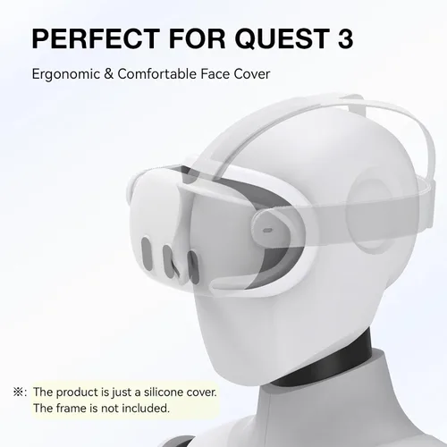 Vista 3 de APEXINNO VR Silicone Face Pad Cover for Meta Quest 3 Original Headset Accessories, VR Face Cushion Pad Mask for Oculus Quest 3 Headset Face Pad