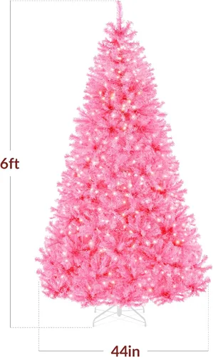 Vista 142 de Best Choice Products Árbol de Navidad azul bebé preiluminado de 6 pies, decoración navideña artificial completa con 947 puntas de rama, 250 luces