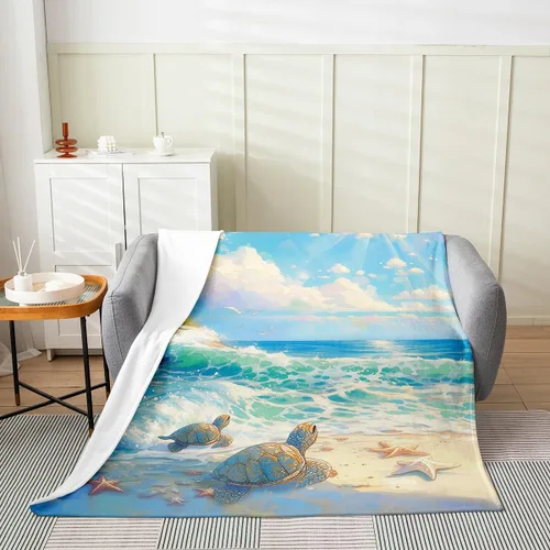 Vista 19 de Manta de franela de pulpo de 40 x 50 pulgadas, cálida y ligera, diseño de dibujos animados 3D, manta sherpa de franela moderna de aventura oceánica