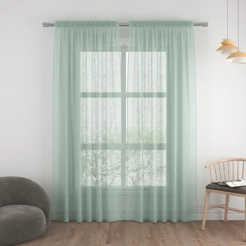 Vista 126 de UPOPO Paneles de Cortina Beige Pequeños Cortinas Transparentes de Gasa de 16 Pulgadas de Largo Cortinas de Cocina de Voile con Textura de Lino