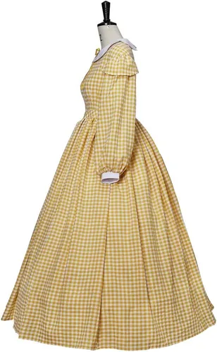 Vista 3 de Fortunehouse Women's Civil War Dress Vintage Costume Medieval Victorian Rococo Plaid Ball Gown Maiden Costume