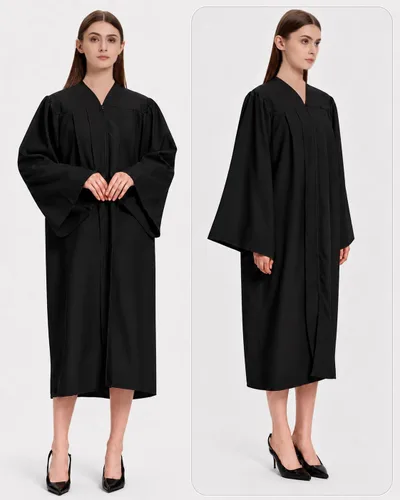 Vista 2 de Unisex Matte Choir Robes for Church &Graduation Gown Only,Graduation Robe,Judge Robes Negro