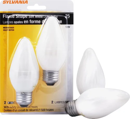 Vista 8 de Sylvania F15 Décor - Bombilla incandescente, 25 W, acabado iridiscente ámbar, base media, 120 V, paquete de 2 Acabado ámbar iridiscente