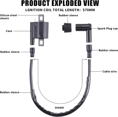 Vista 3 de Bobina de encendido Stylemafia compatible con Yamaha PW 50 PW50 1981-2009 PW 80 PW80 1981-2009