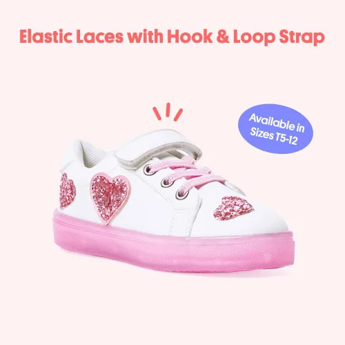 Vista 4 de FabKids Zapatos deportivos para niños y niñas, zapatos blancos con cordones para niños pequeños y grandes