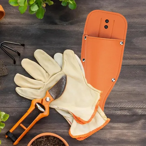 Vista 6 de Black Pruning Shear Bag, Gardening Pruner Shears, Sheath Pruner, Sheath Protective Case, Pruning Shear Tool Belt Holder 9.84 x 3.93 x 0.74 inches