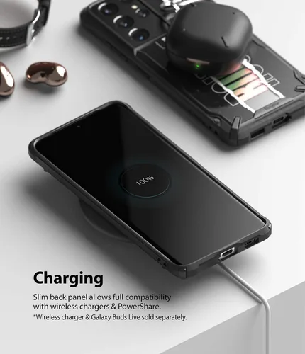 Vista 8 de Ringke Diseño Fusion-X compatible con Galaxy S21 Ultra Case Design Print Heavy Duty Shell - Rutina