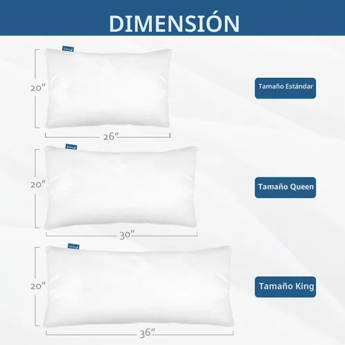 Vista 5 de Moonsea Paquete de 2 protectores de almohada impermeables con cremallera, tamaño estándar de 20 x 26 pulgadas, fundas de almohada, funda