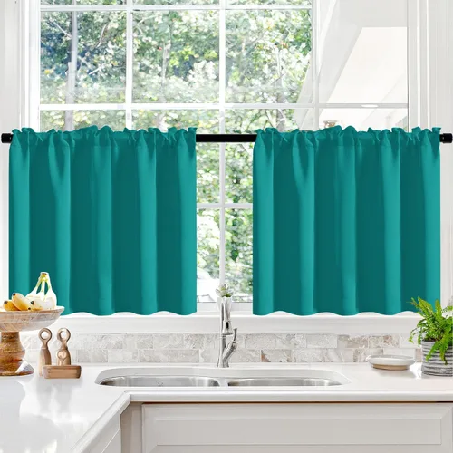 Vista 202 de Deconovo Cortinas opacas, aislamiento térmico, dobladillo para barra, reducción de ruido, certificado Oeko-TEX, cortinas de oscurecimiento