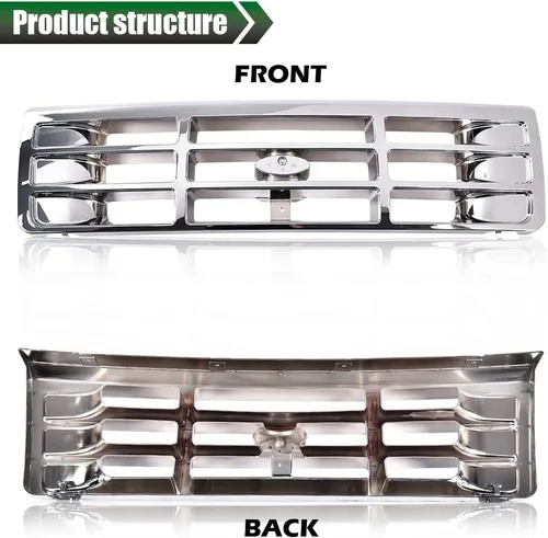 Vista 4 de GRAND ORANGE Rejilla de parachoques delantero cromada, compatible con Ford Bronco 1992-1996, compatible con Ford F150 F250 F350 1992-1997 FO1200173