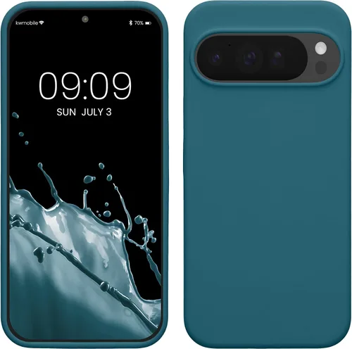 Vista 16 de kwmobile Funda Compatible con Google Pixel 6 Pro - Funda de teléfono de silicona TPU con acabado suave - Azul Arrecife