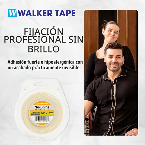 Vista 8 de Walker Tape No-Shine - Rollo de cinta para sistema capilar de 1/2 pulgada x 12 yardas, cinta hipoalergénica de doble cara para pelucas, sistemas