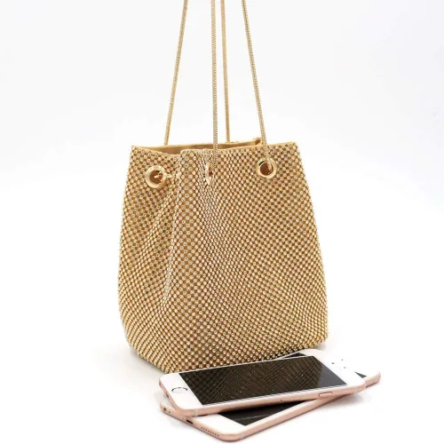Vista 8 de Bolsa de noche para mujer, tamaño mejorado, bolsa de cubo de diamantes de imitación, bolsa de hombro brillante para fiesta, boda, cita nocturna