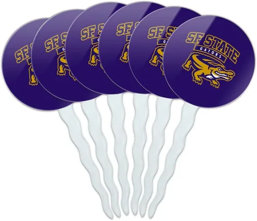 Vista 326 de Abilene Christian - Juego de 6 palillos para cupcakes con logotipo secundario