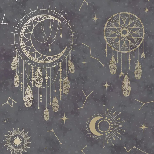 Vista 2 de Papel pintado Dreamcatcher Púrpura/Plata Holden 13331