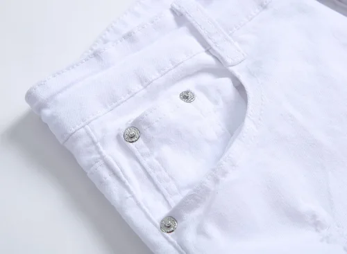 Vista 3 de Pantalones para hombres, entalle ajustado, rasgados